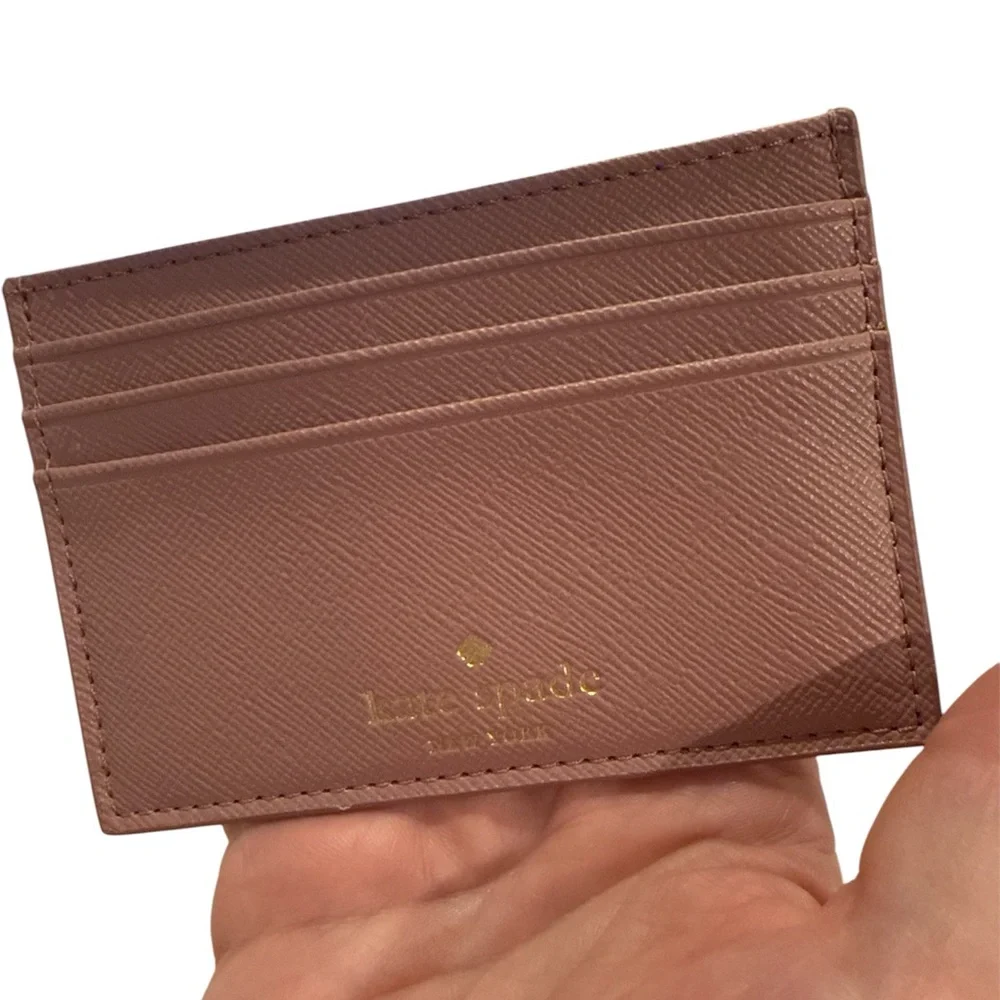 Low start Kate Spade Glitter Card Holder - Rose Gold Sparkle - Picture 2 of 3
